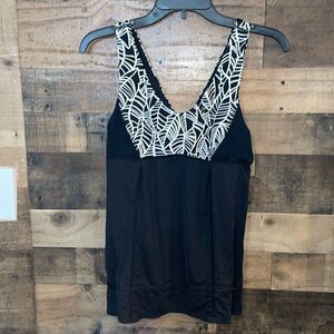 Lululemon Hustle & Bustle Tank Black / Pretty Palm Black Angel Wing